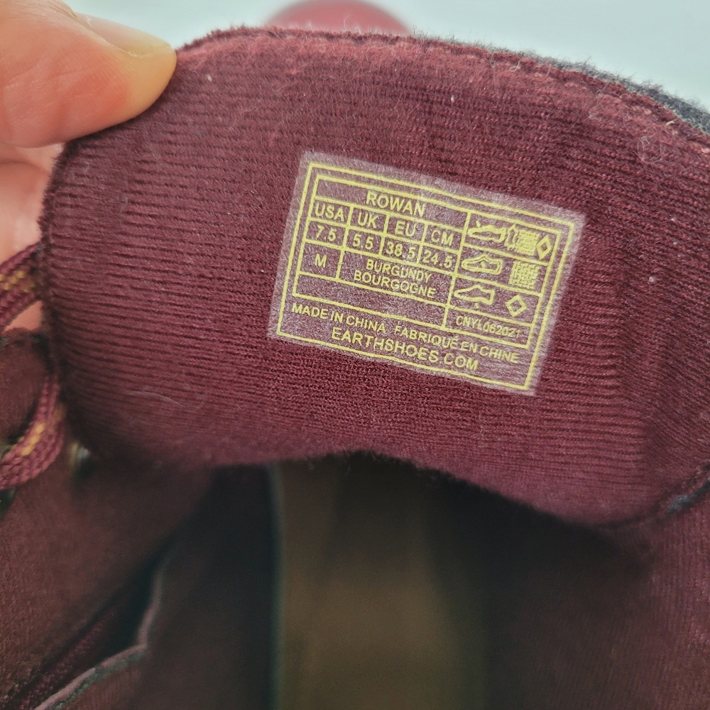 NWOB Earth Origins Leather Lace-Up Boots Rowan Burgundy 7.5 - Picture 8 of 11